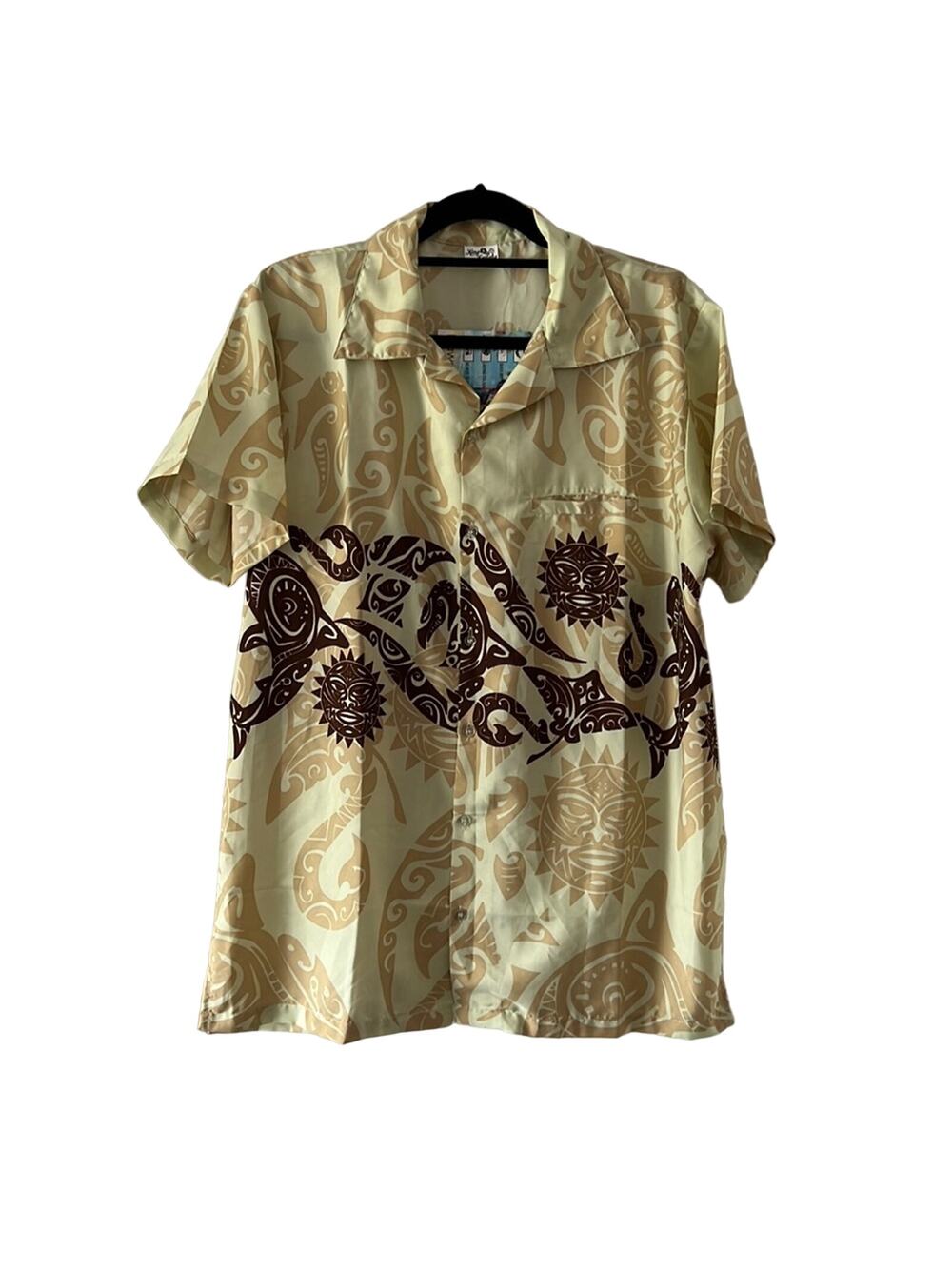 King Kameha men’s L Hawaiian print Shirt Lightweight Summer Tropical